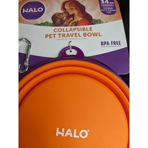 Large 34 oz capacity new halo collapsible Dog pet travel bowl